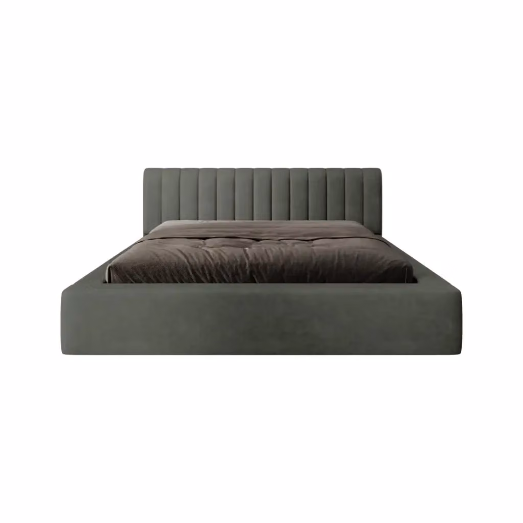 Letto contenitore CERVIN Meublorama in velluto verde con rete sollevabile L/P: 140 x 200 cm – 2