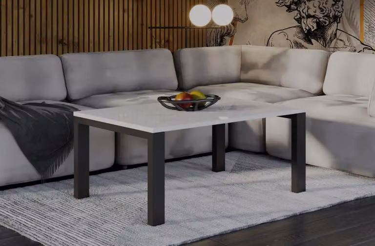 Endo-Möbel tavolino Garold 120x80x55 cm tavolino da salotto tavolino (bianco lucido)