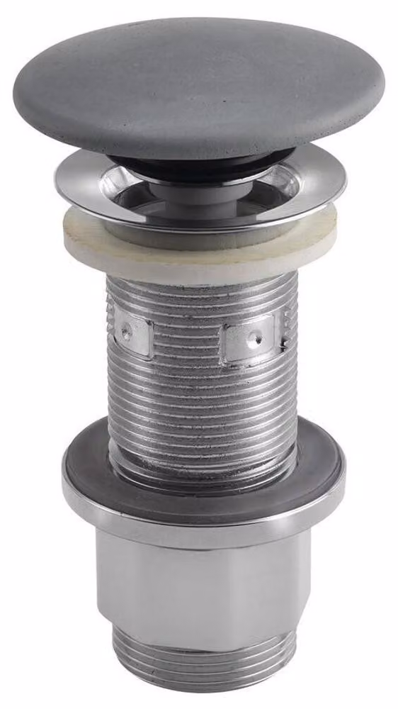 Set di scarico per lavabo 5/4", click-clack, tappo in cemento, 10-80 mm, grigio opaco