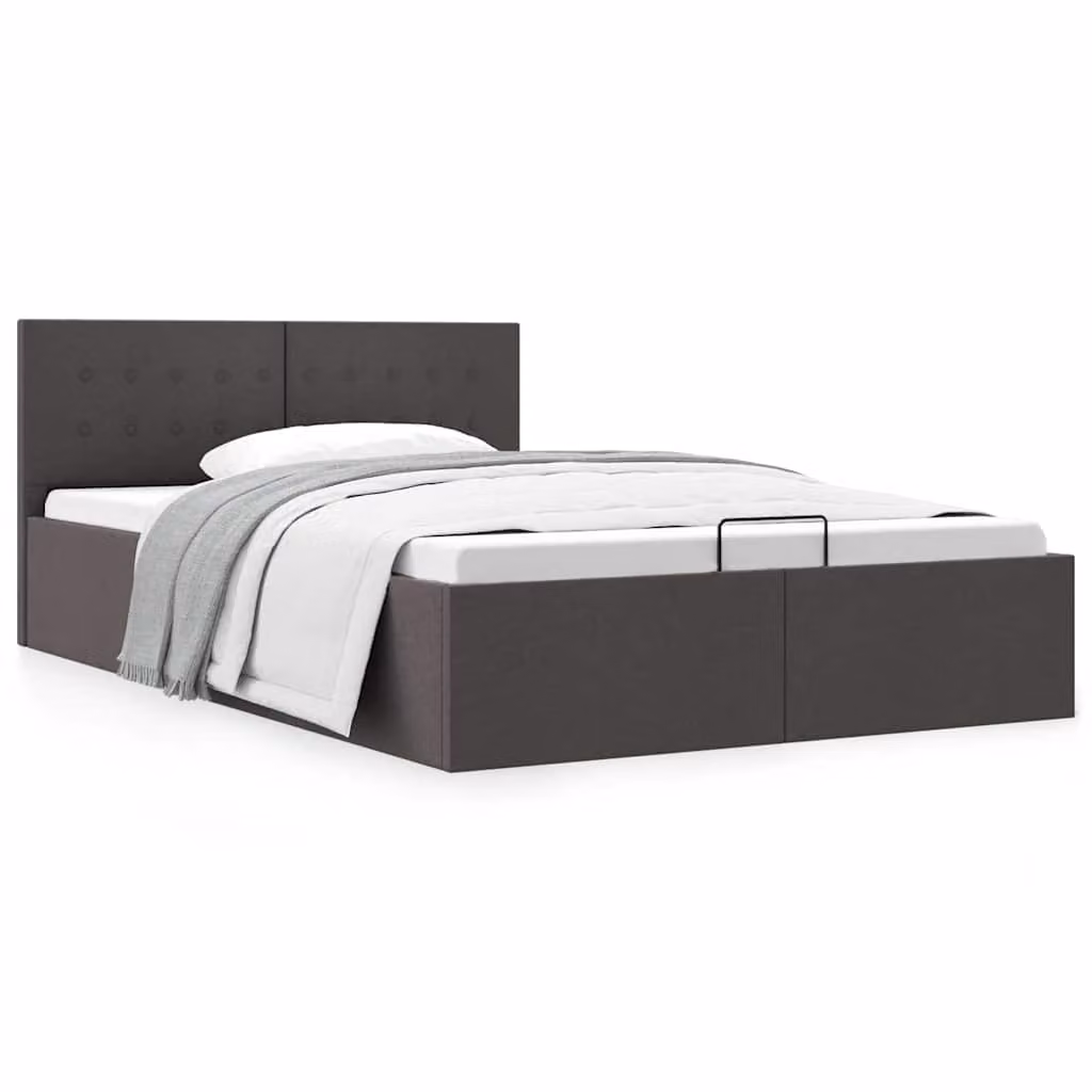 vidaXL Giroletto Idraulico con Contenitore in Tessuto Grigio L/P/H: 140 x 200 x 73 cm – 1