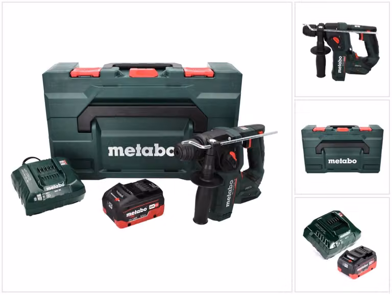 Metabo BH 18 LTX BL 16 Tassellatore a batteria 18 V 1.3 J SDS-plus Brushless + 1x Batteria 5,5 Ah + Caricabatterie + Valigetta MetaBOX