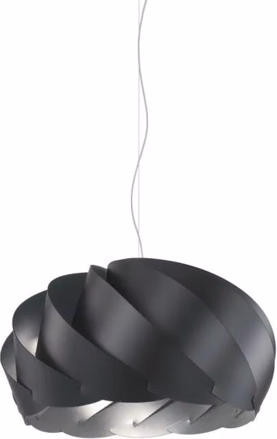 Lampada a sospensione moderna Half Globe Polilux Linea Zero in nero e metallo cromo, diametro: 55 cm, attacco E27