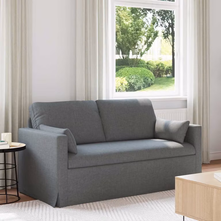 vidaXL Divano in tessuto grigio scuro con struttura in metallo L: 158 cm, P: 78 cm, H: 80 cm
