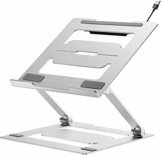 Standa per laptop ergonomico per scrivania compatibile con 11-17 pollici ventilato ripiegabile