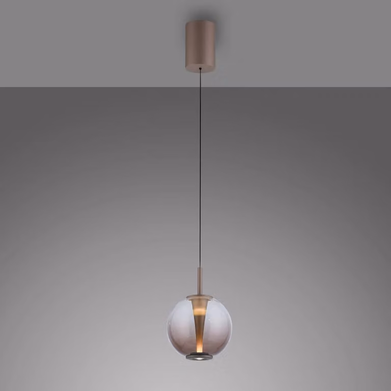 PURE Lampada a sospensione Infinity, dimmerabile, Bronzo / Ottone antico, Soggiorno / Sala da pranzo, Vetro, Lampada a sospensione
