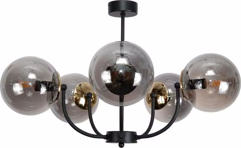 Lampadario A Sospensione In Vetro Nero Graphit 15-120 Esti Ned