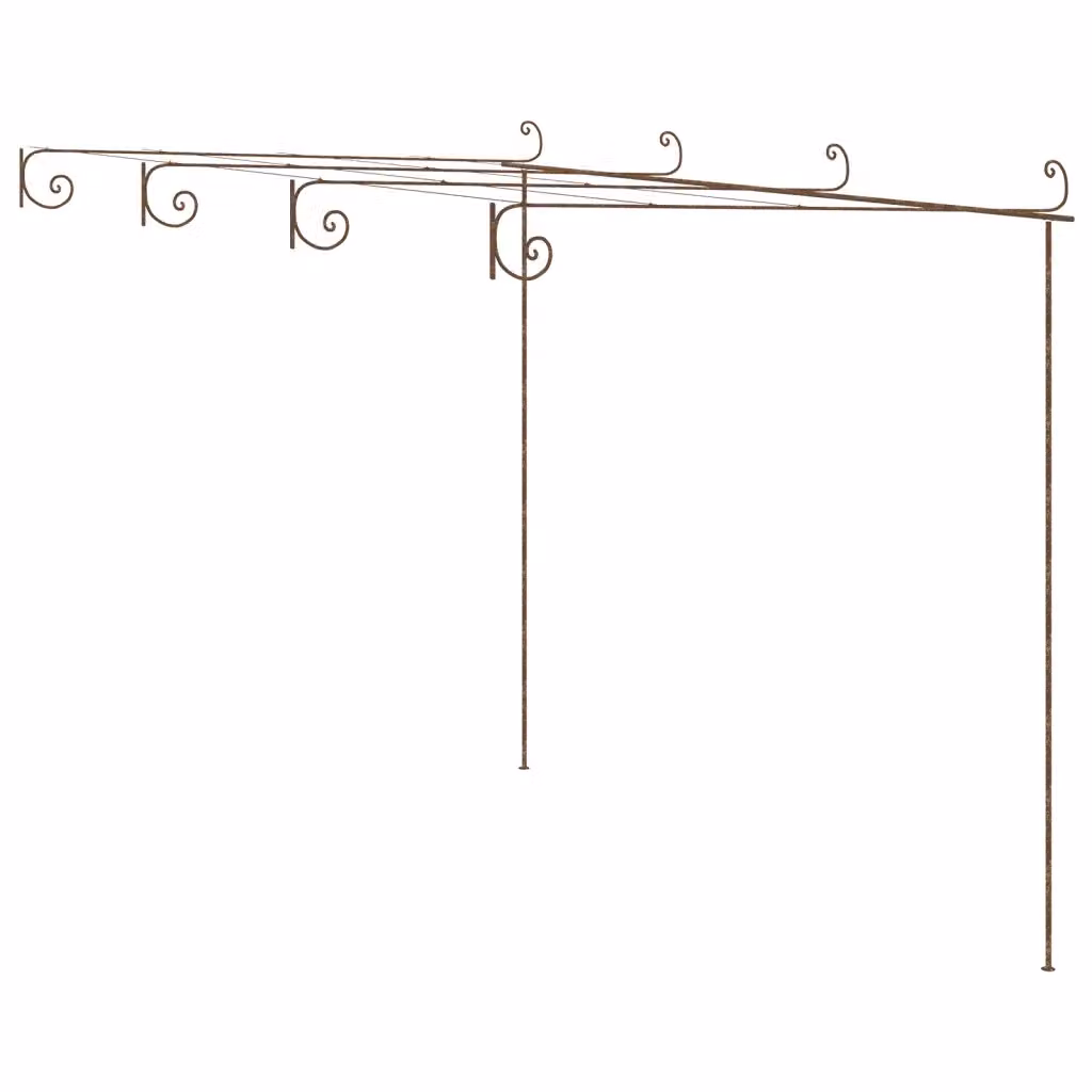 Pergolato da giardino VIDAXL in metallo color marrone antico L: 4 m, P: 3 m, H: 2,5 m