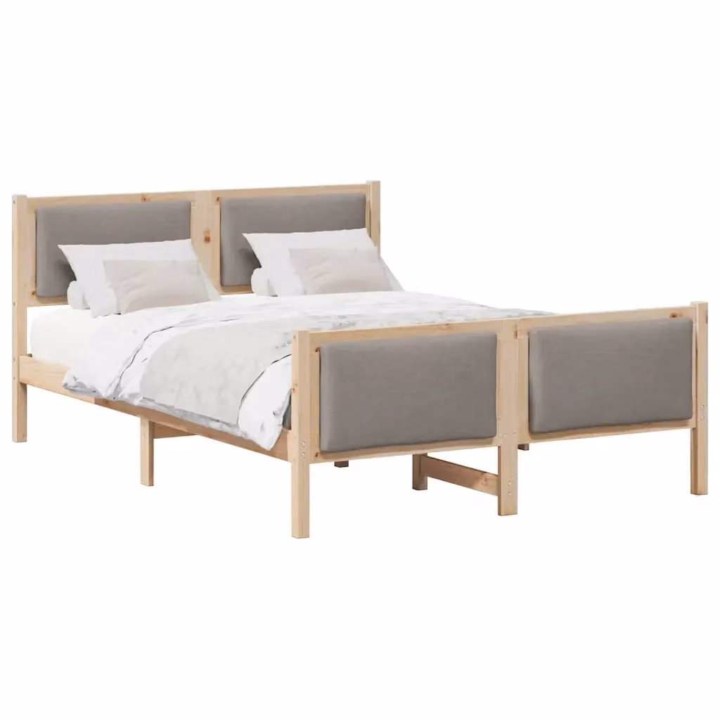 Struttura del letto con testiera Talpa vidaXL in legno di pino e tessuto, L/P/H: 160 x 200 x 85,5 cm – 2