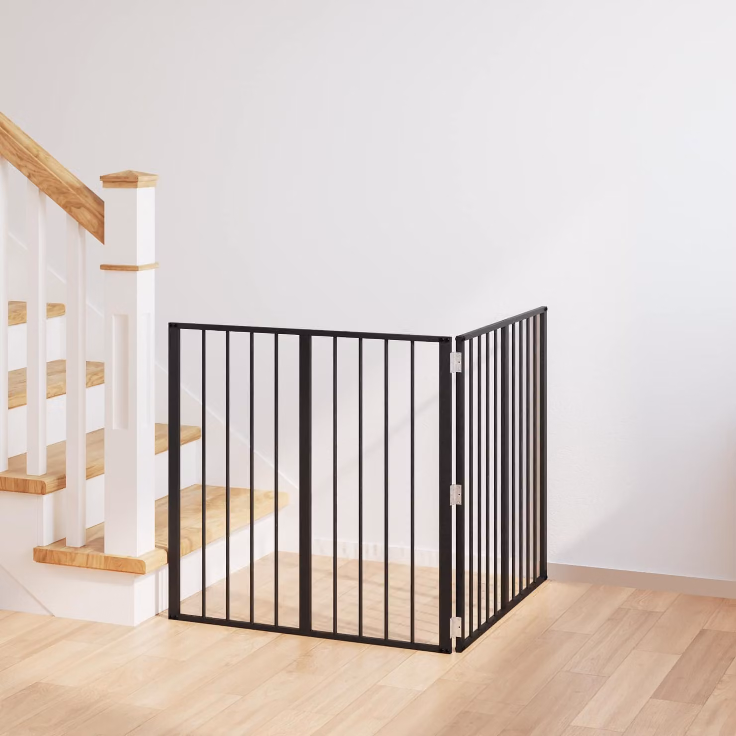 Set di 2 Cancelli per Cani vidaXL in Acciaio Zincato Nero 80 x 80 cm