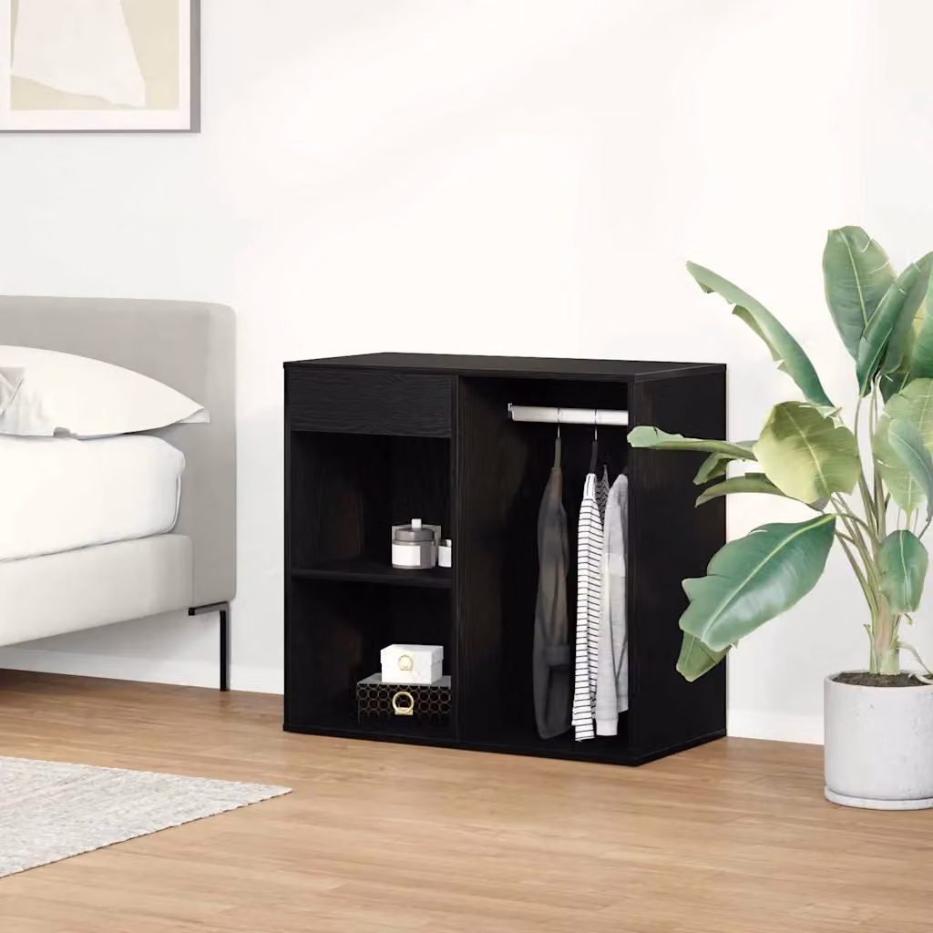 Mobiletto Cosmetico con Cassetto vidaXL in Rovere Nero, Design Moderno, L 80 x P 40 x H 75 cm