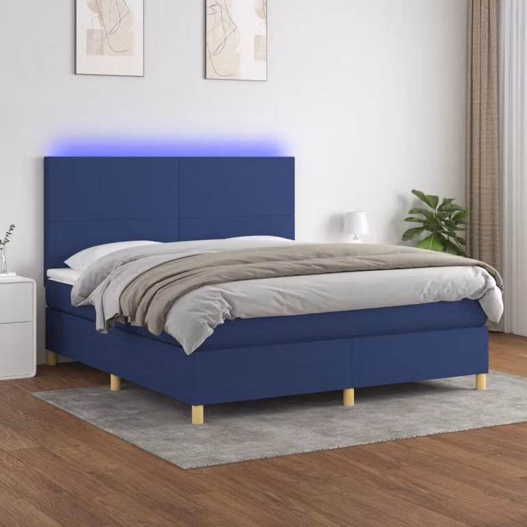 Maison Exclusive - Letto a Molle con Materasso e LED Blu 180x200 cm in Tessuto