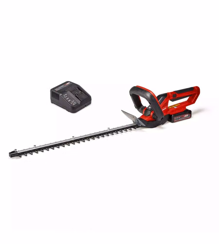 Einhell Kit Tagliasiepi a Batteria Power X-Change 18V con Lama da 55 cm, Colore Nero e Rosso