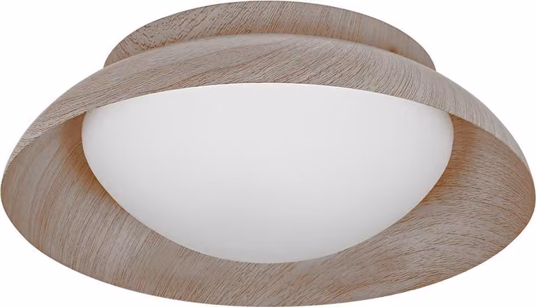 LEDVANCE ORBIS MADRID plafoniera 305 mm, color legno, base 2XE27, può essere dotata di lampada intelligente, design moderno, alloggiamento in metallo, adatta per uso interno, rotonda, classe di protezione IP20