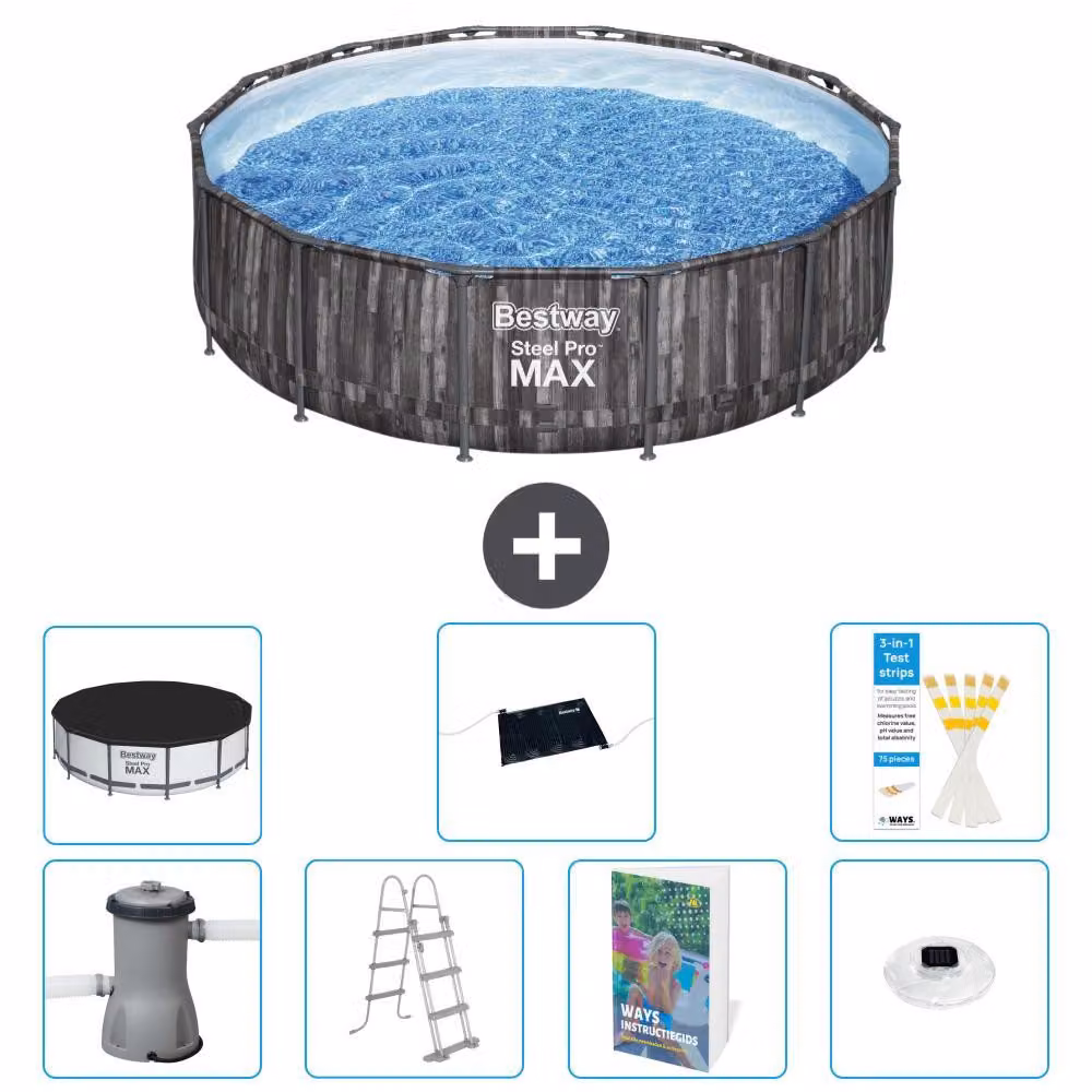 Piscina gonfiabile Bestway Steel Pro MAX, rotonda, 427x107 cm, composta da 6 parti, modello S598