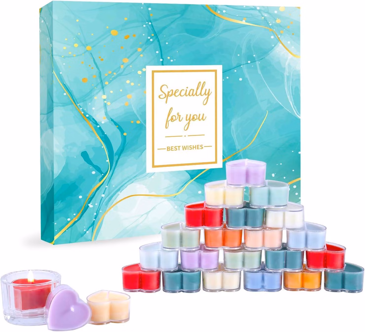 Calendario dell'Avvento 2025 per donne e ragazze: 24 candeline e profumatori - Calendario di Natale con candele - Regalo di Natale per la mamma