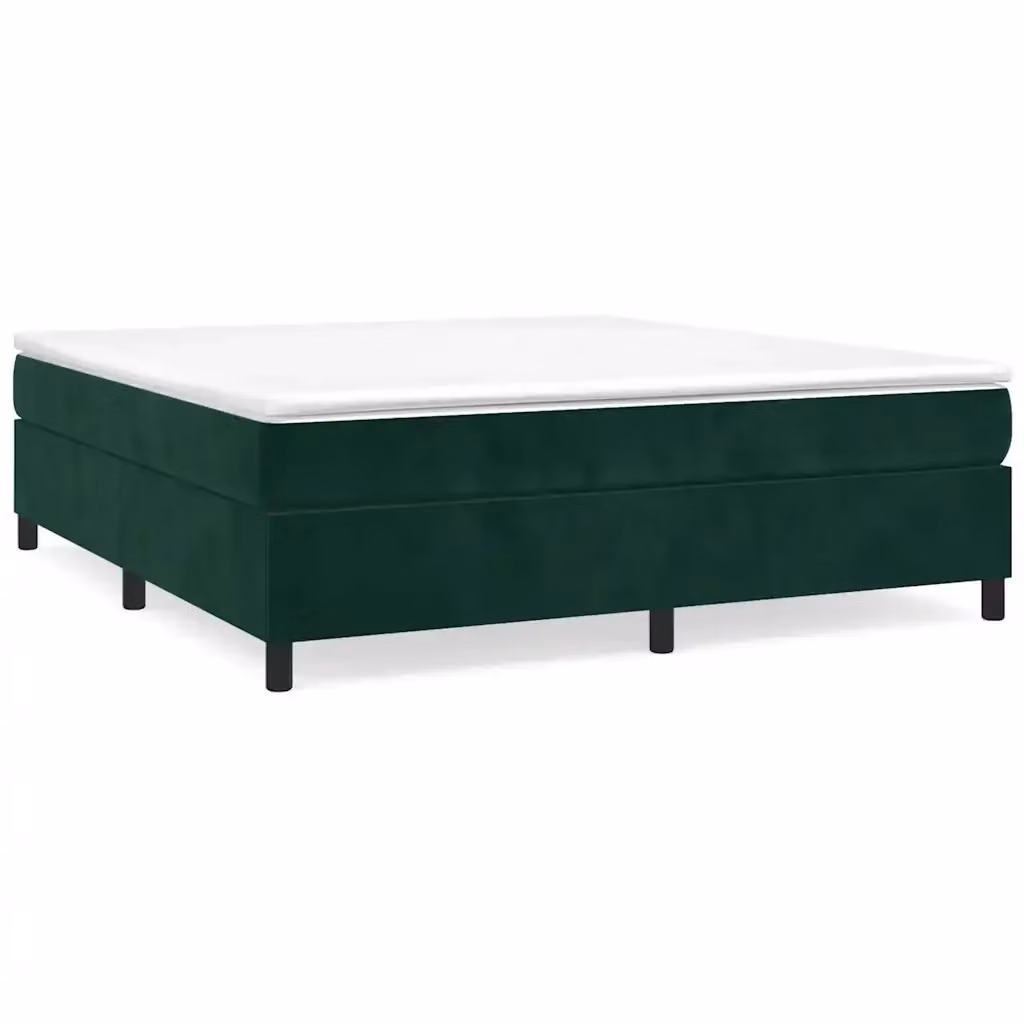 vidaXL Struttura Letto Imbottita in Velluto Verde con Rete a Molle L: 180 cm, P: 200 cm, H: 35 cm – 2