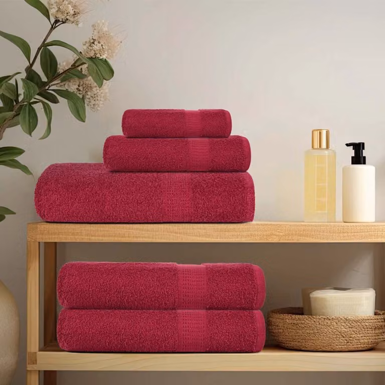 vidaXL Asciugamani FROGN 2 pz Bordeaux 30x30 cm 360 g/m²