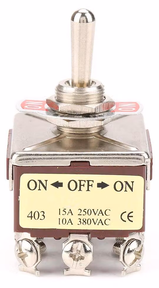 Interruttore a levetta 4PDT, 12 pin, 12 mm, 15A/250VAC, 10A/380VAC