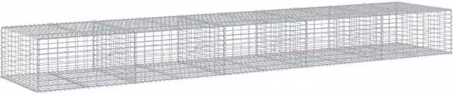 Cesto Gabbione con Copertura 500x100x50 cm in Ferro Zincato