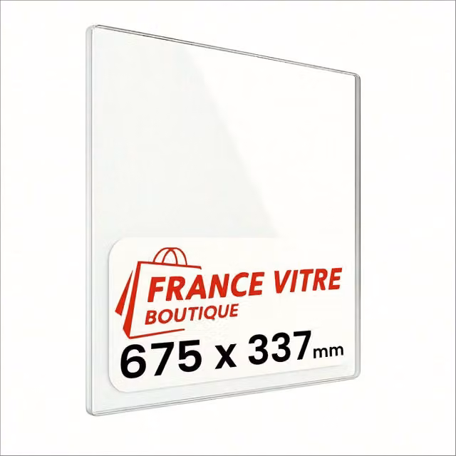 675 x 337 x 4 mm - Vetro per stufa a legna - vetro camino di ricambio - vetro per caminetto resistente al fuoco - France Vitre
