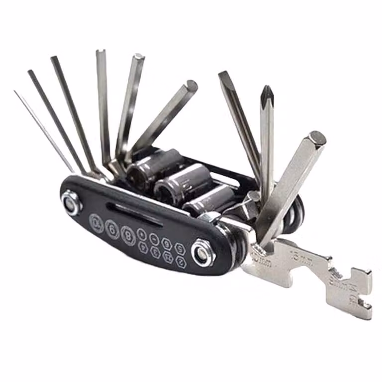 MUNDO® Set di attrezzi per biciclette, set di estrattori 16 in 1 Rapatur, multiutensile, set di chiavi a bussola