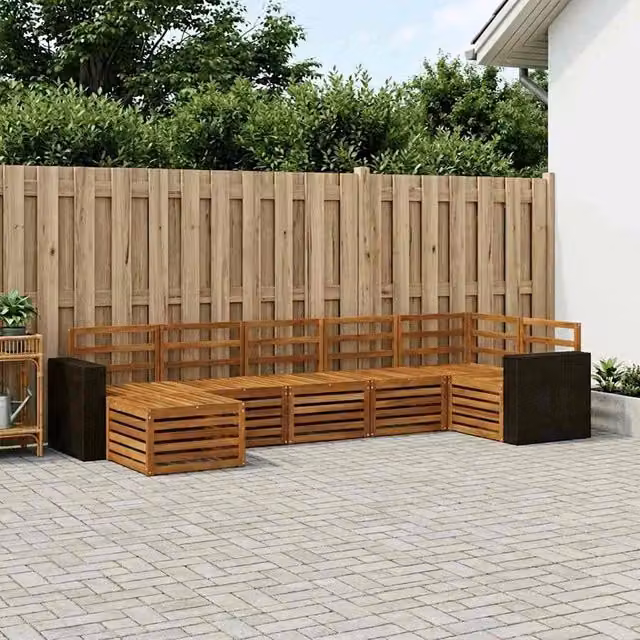 Set di divani da esterno 7 pz Naturale 3384630