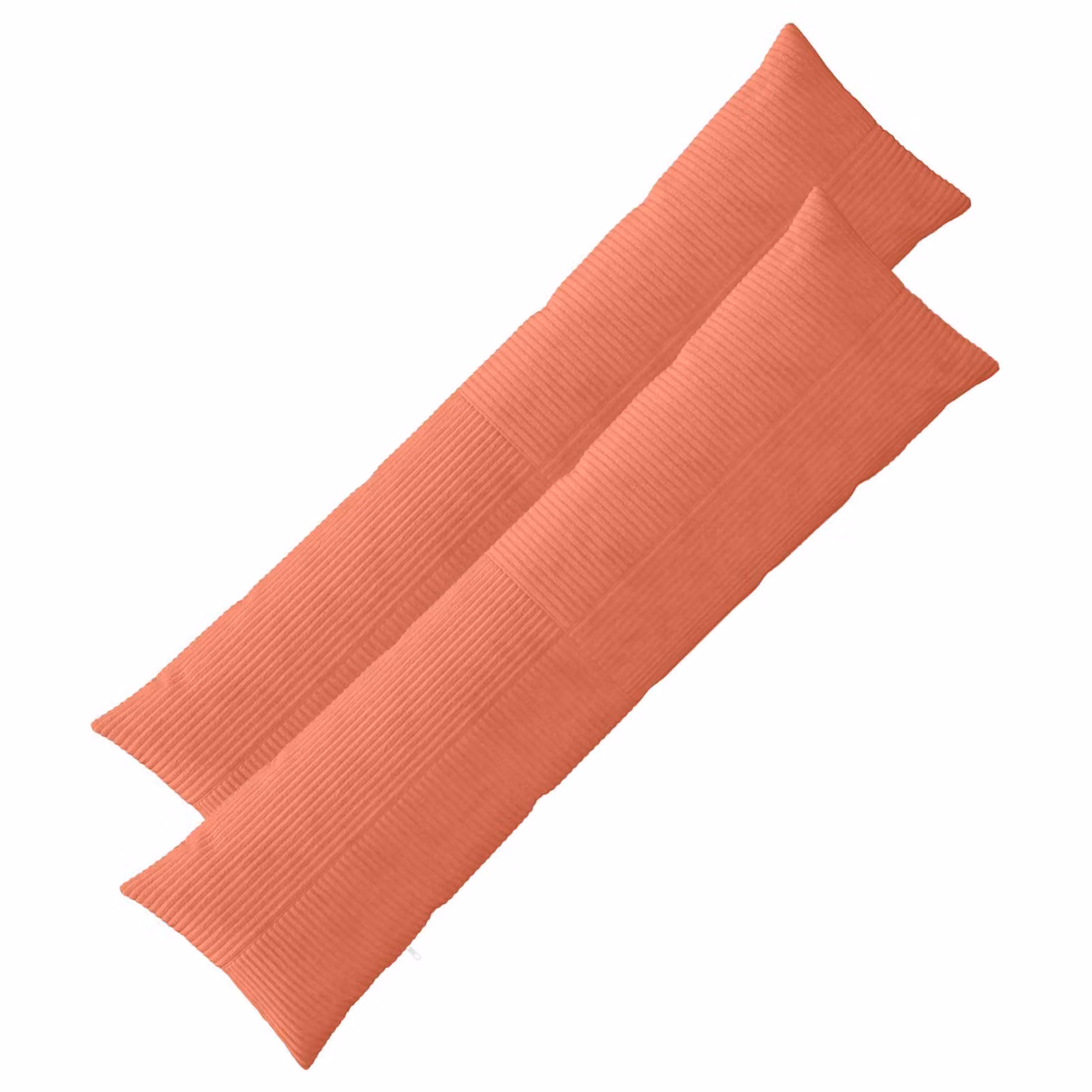 Set di 2 federe vidaXL ALMELO in velluto a coste, colore rosso arancio, L 145 cm x P 40 cm