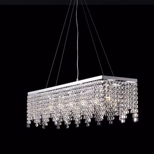 Lampadario a sospensione Penelope Bonetti Illumina in metallo cromato e cristallo trasparente con 6 luci E27