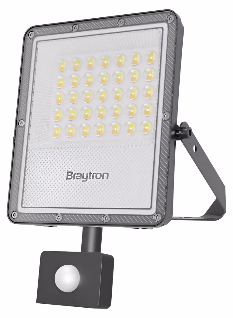 Proiettore LED Braytron con sensore di movimento, 30 W, bianco caldo, bianco neutro, bianco freddo, IP65