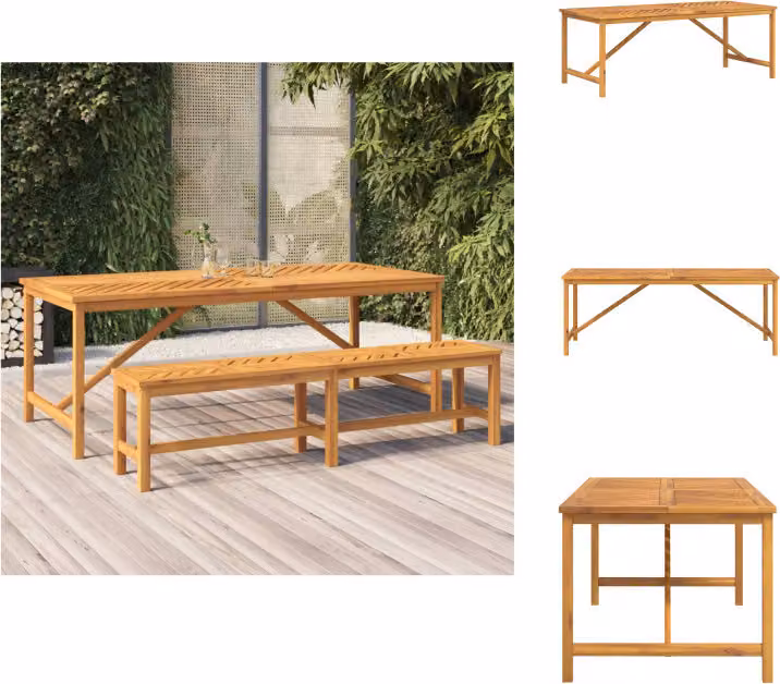 vidaXL Tavolo da giardino 200x90x74 cm in legno massello di acacia -  Tavoli da giardino