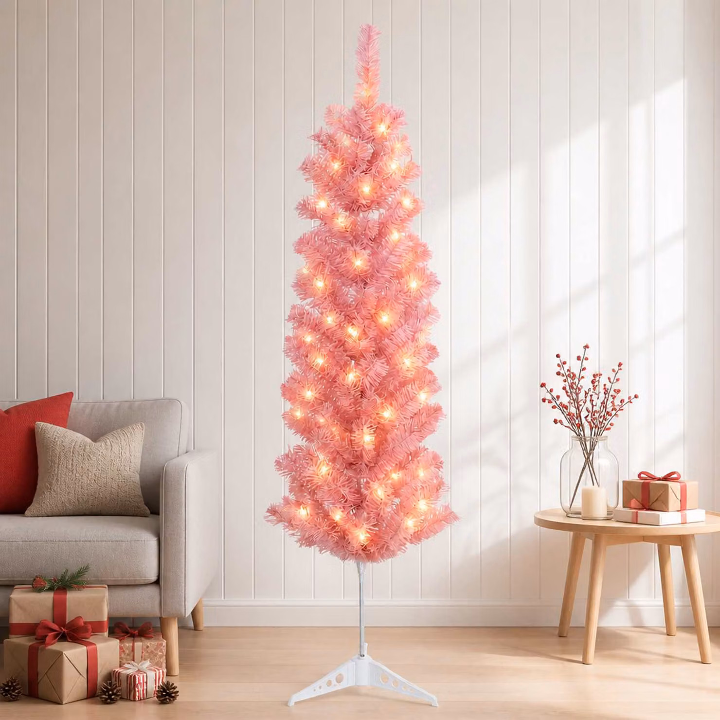 vidaXL Albero di Natale Artificiale Sottile 150 cm 150 LED