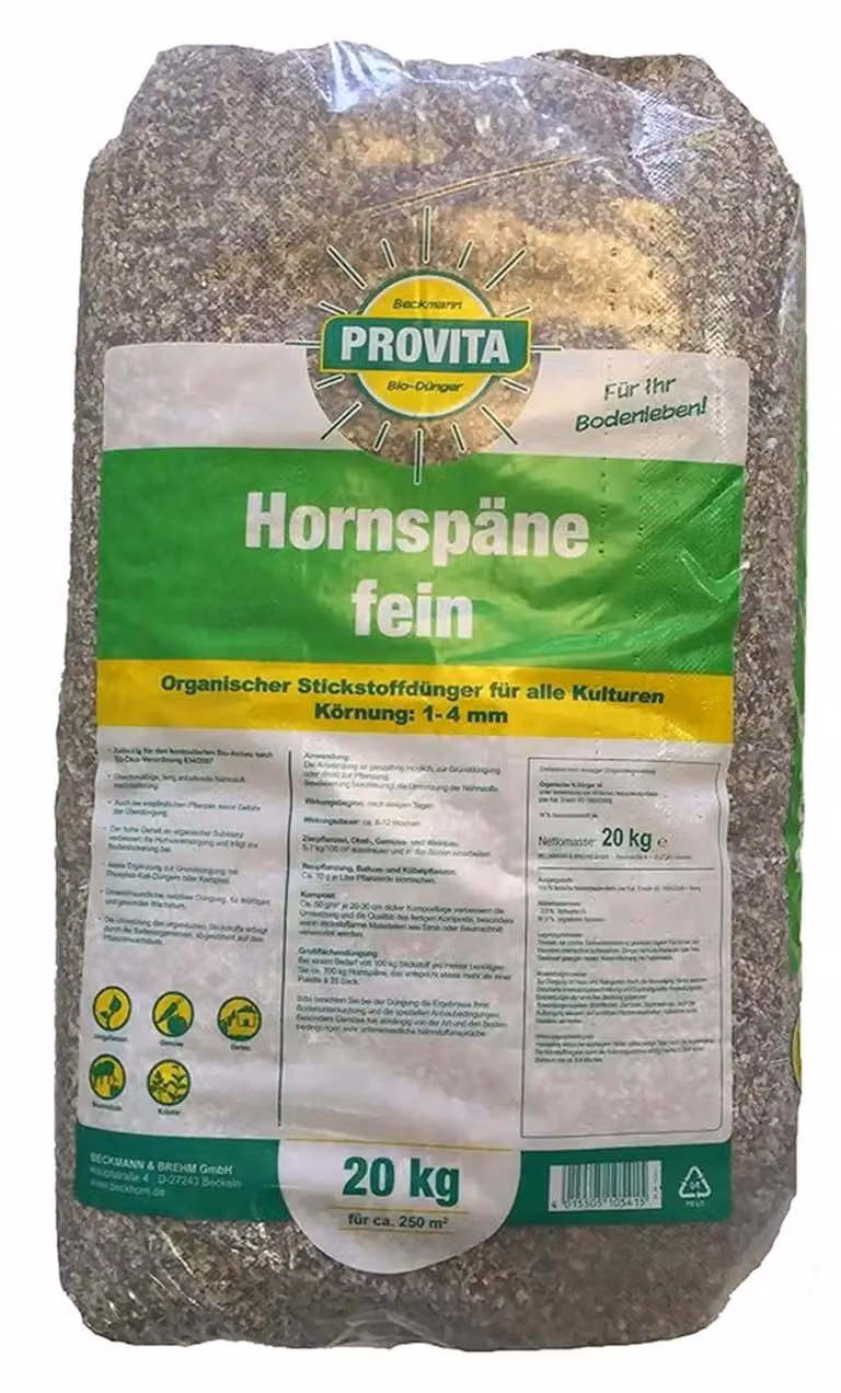 Corna trucioli fertilizzante fine 1-4 mm 20 kg, concime organico azoto biologico per orto e giardino