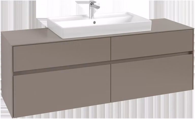 Villeroy & Boch Collaro Meuble sous-lavabo, montage mural, 4 tiroirs, lavabo au centre, 1600x548x500mm, C02800AF, C02800AF