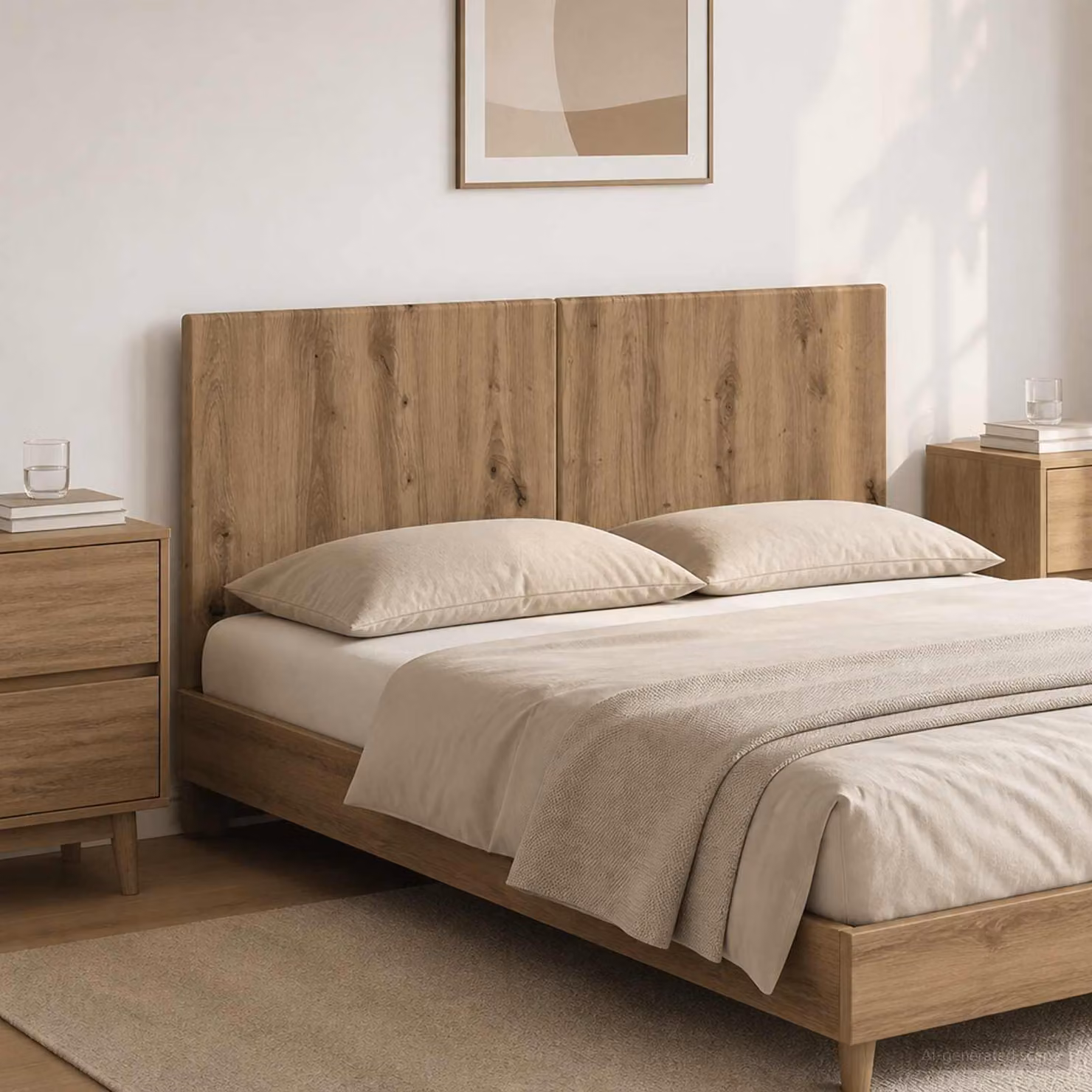 Testiera da muro vidaXL BREDA in legno ingegnerizzato color rovere con mensola integrata