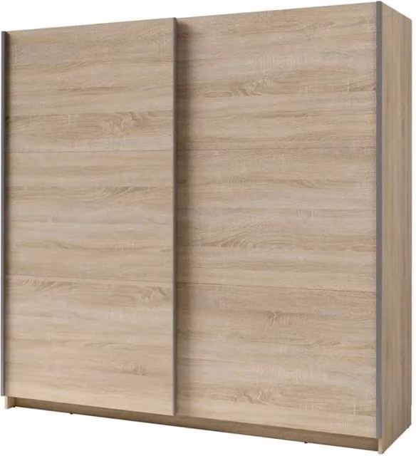 Armadio, guardaroba 200 cm 2 porte scorrevoli - quercia sonoma - Collezione ARSALA