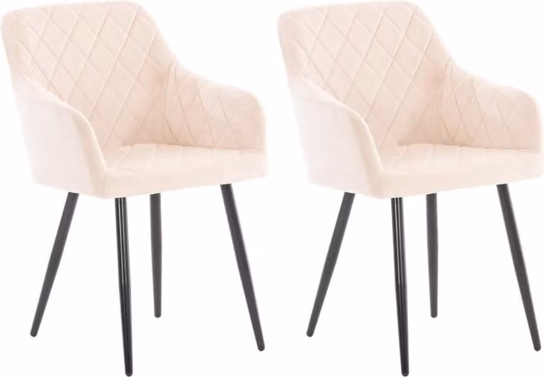 set di 2 sedie da pranzo - braccioli - comfort eccezionale | Colore: Beige | Materiale: Morbido