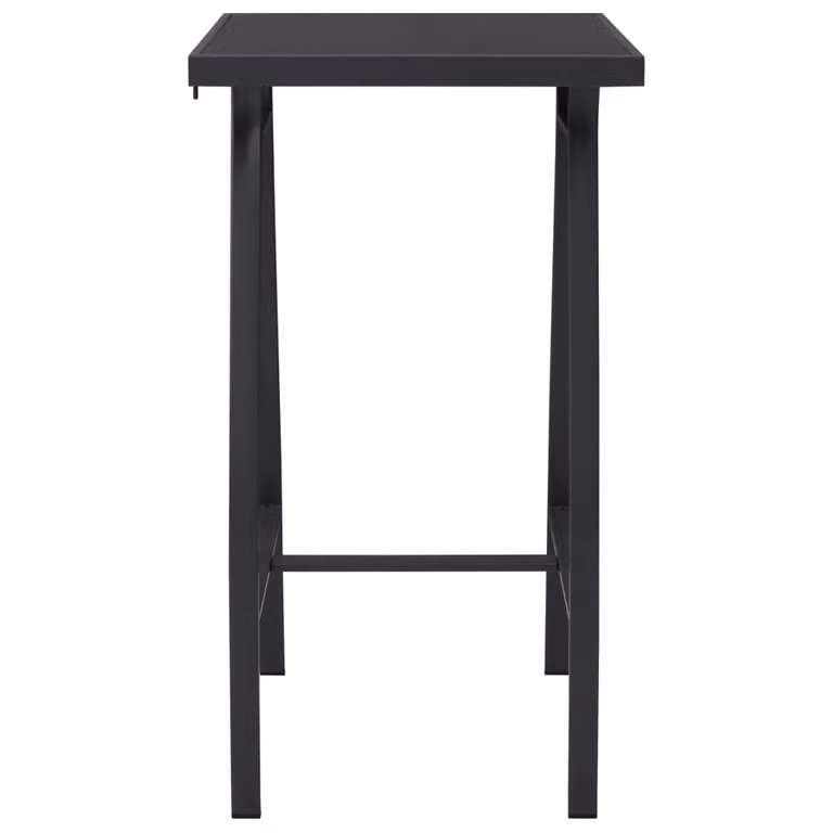 Tavolo bar da giardino nero 60×60×110 cm in vetro temperato