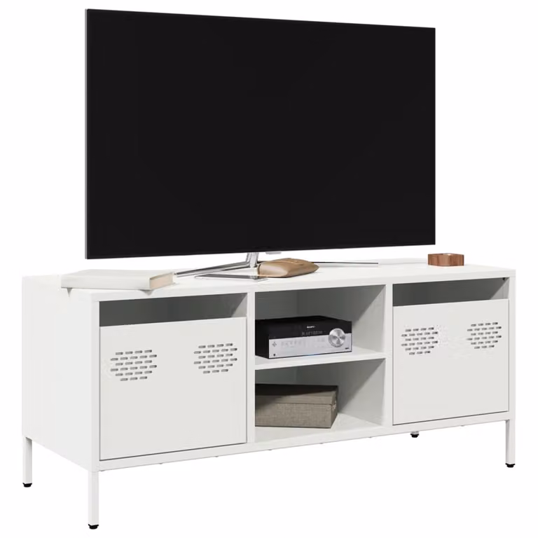 Mobile TV vidaXL Bianco in Metallo e MDF L: 101,5 cm, P: 39 cm, H: 43,5 cm