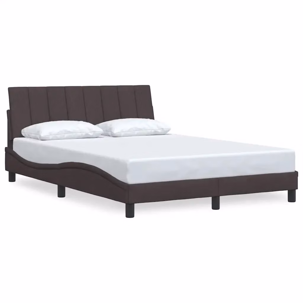 Giroletto Hanko vidaXL in tessuto marrone scuro con doghe in legno L/P: 120 x 200 cm – 2