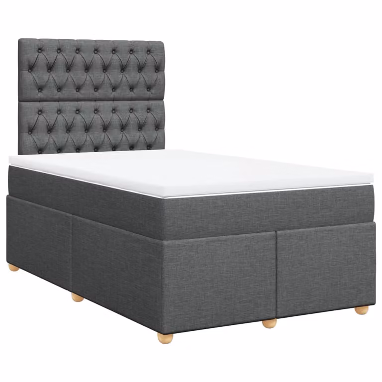 Giroletto a Molle con Materasso Grigio Scuro 120x190cm Tessuto