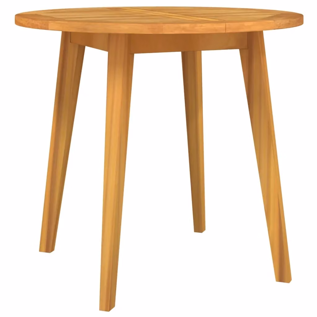 vidaXL Tavolo da Giardino Rotondo in Legno di Acacia Marrone, Diametro: 85 cm, Altezza: 75 cm – 2