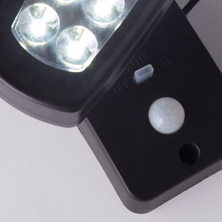 Searchlight Lampada da parete solare a LED 67423BK-PIR, sensore di movimento 67423BK-PIR, Nero, Plastica, Lampada solare da esterni