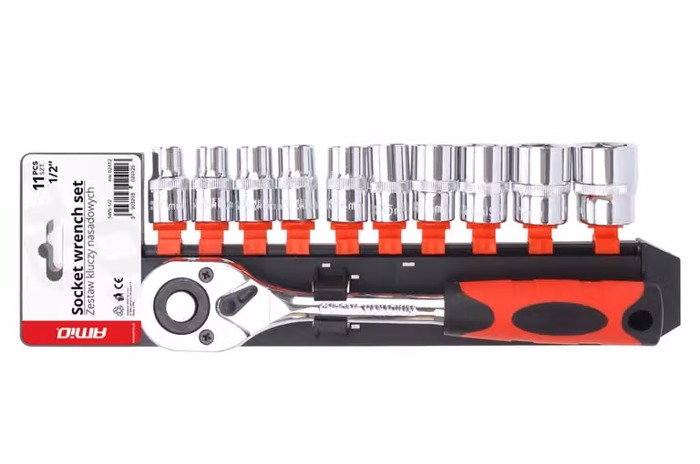 Set di 11 pezzi di chiavi a cricchetto 1/2" 10-24mm AMIO-02412