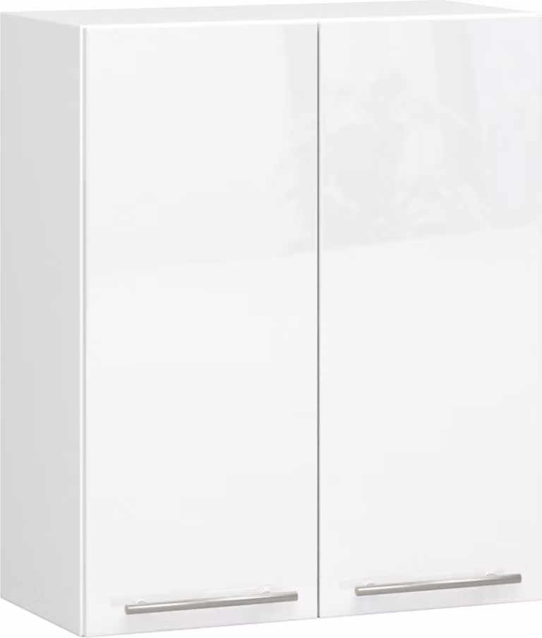 Armadio da cucina sospeso raumhirsch modello OLIWIA, 60 cm di larghezza, mobiletto a parete con 2 ante, bianco opaco, nero, altezza 72 cm