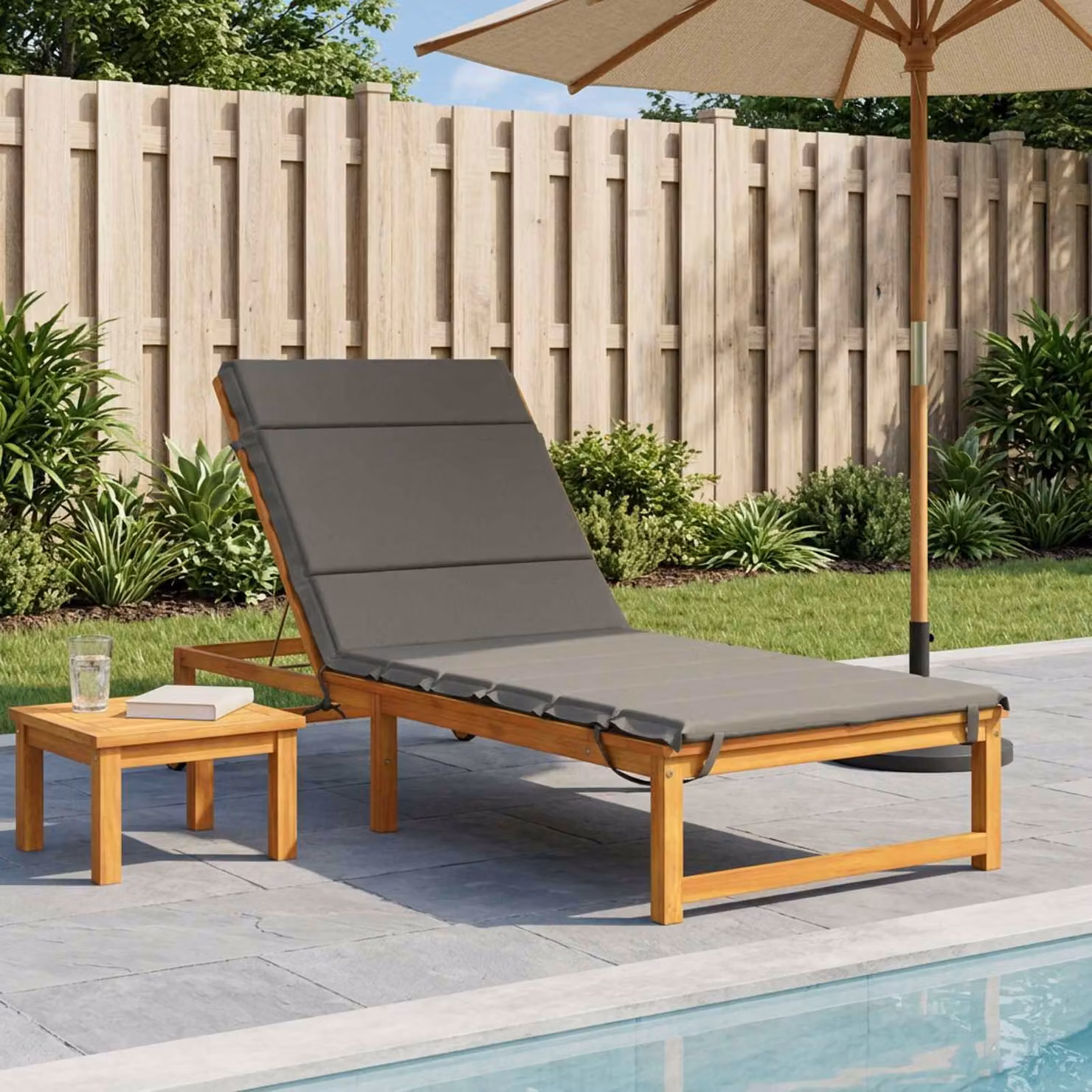 vidaXL Cuscino per Lettino GEMERT 100% Poliestere Grigio
