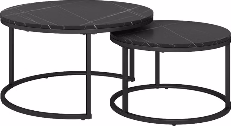 Set di tavolini Vicco Montreal Nero 77 x 40 cm 2 parti, Model 41521