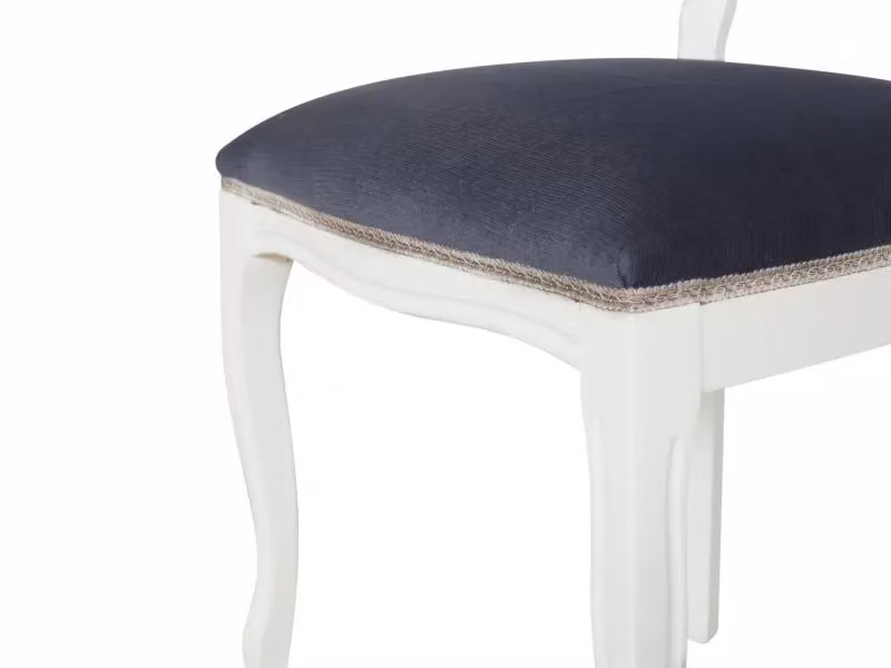 Set di 2 sedie shabby chic in legno di faggio e microfibra blu Mobili 2G L/P/H: 50 x 47 x 100 cm – 2