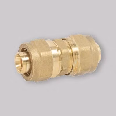 RACCORDO DIRITTO DOPPIO A COMPRESSIONE PER TUBO MULTISTRATO APE Ø32 (3,0) x Ø32 (3,0) mm