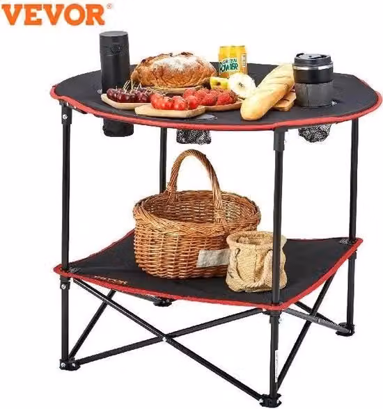 Tavolo da campeggio pieghevole BricoBravo nero con piano quadrato e struttura in metallo L: 72 cm, P: 72 cm, H: 61 cm