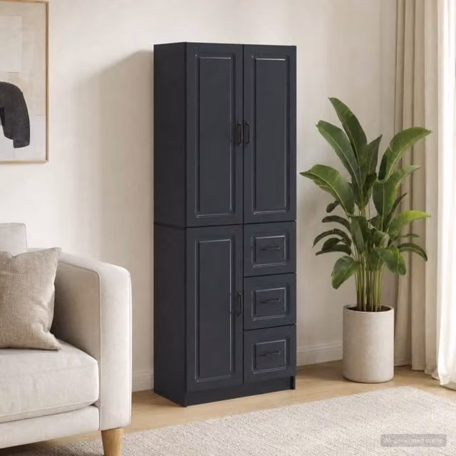 Set di armadi 2 pz Nero Legno ingegnerizzato 3416980
